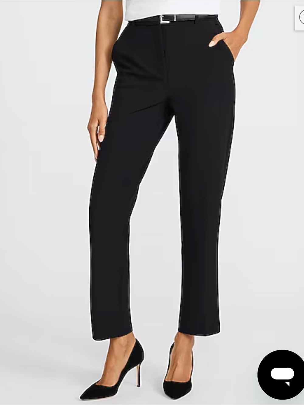 Express Black Cropped Straight-Leg Pants